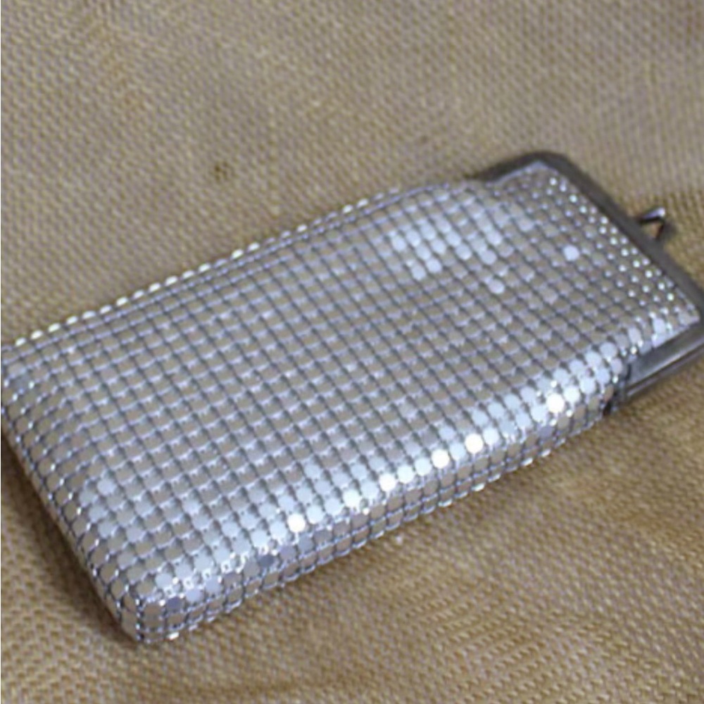 Silver Mesh Eye Glass Case